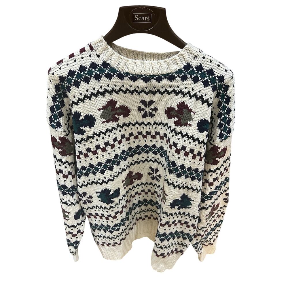 Bergdorf Goodman Mackinaw White Sweater Cotton Mens Size XL